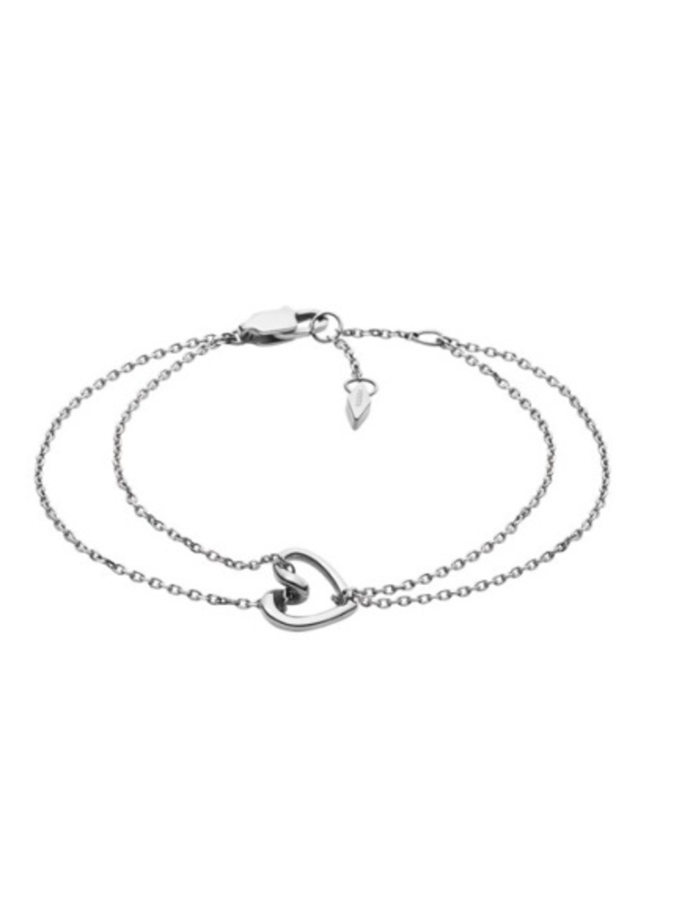 FOSSIL  Women's Sawyer Silver-Tone Chain Bracelet Ensured Badge
